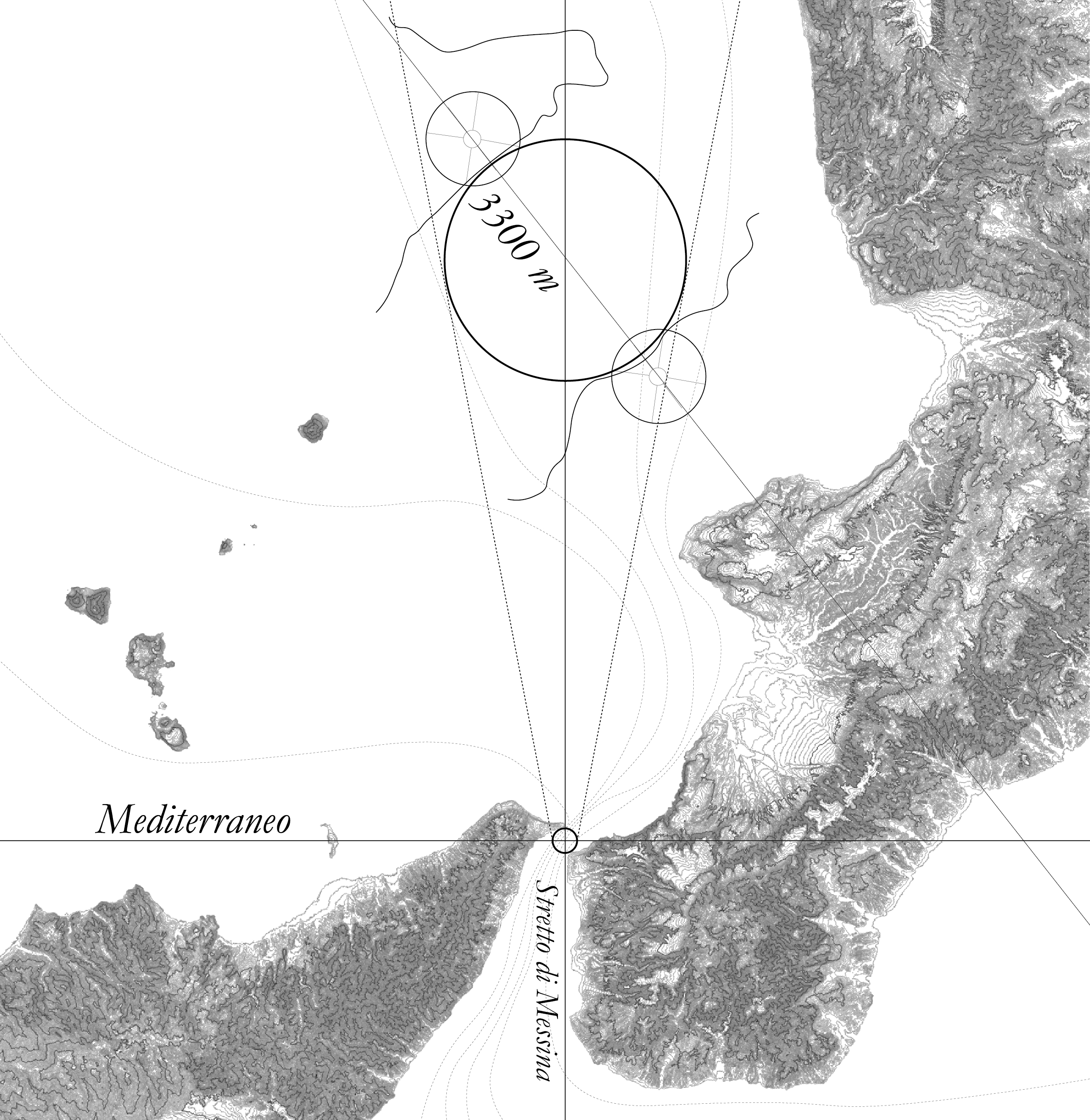 "A ring to marry two lands: a geographical project". Drawing by the authors (2025).