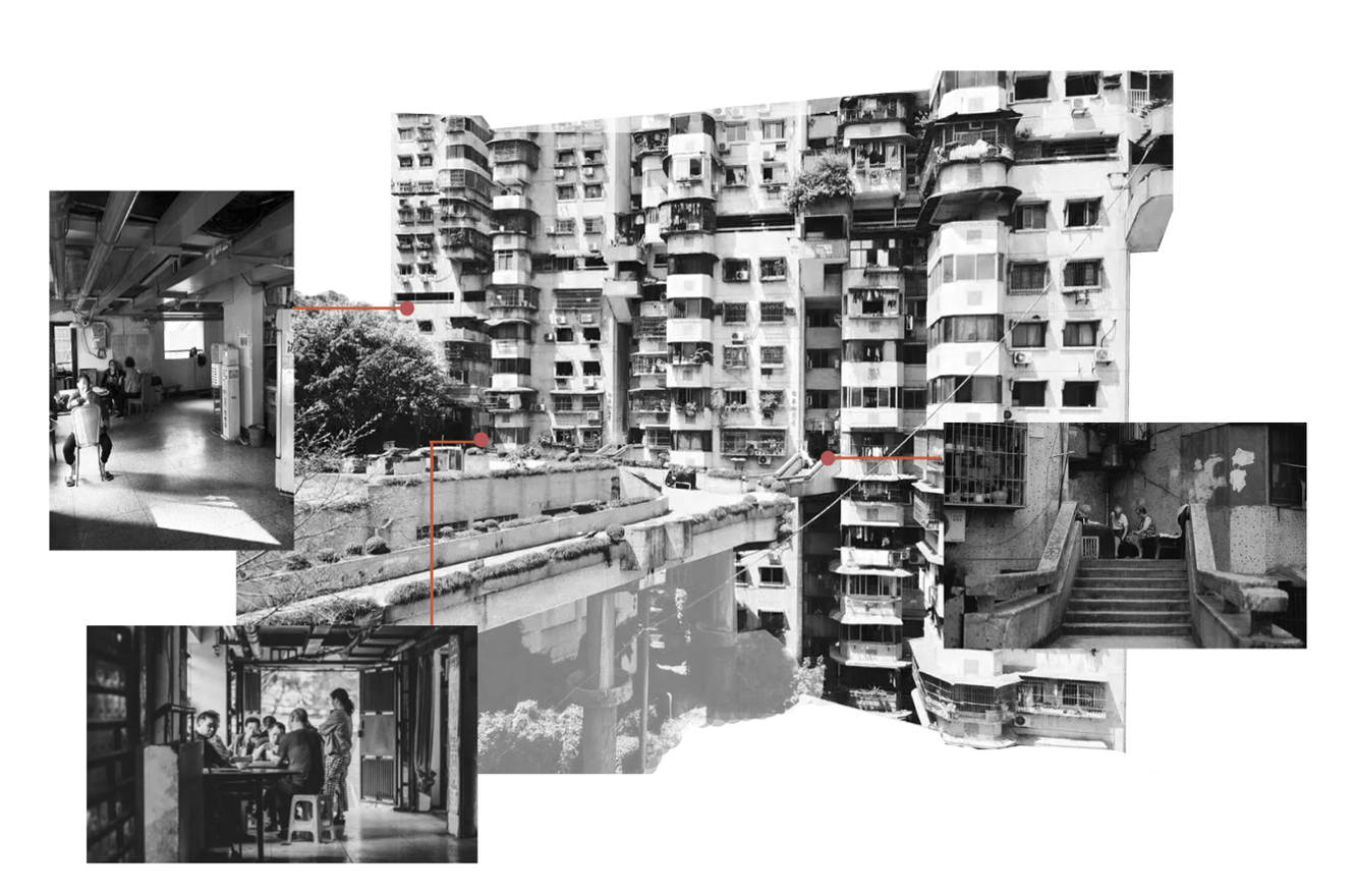 "Informal Practices along the Passage". Collage and editing by the author (2025), using publicly available image materials sourced online